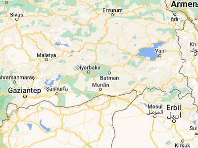 Map showing location of Bismil (37.84861, 40.66583)