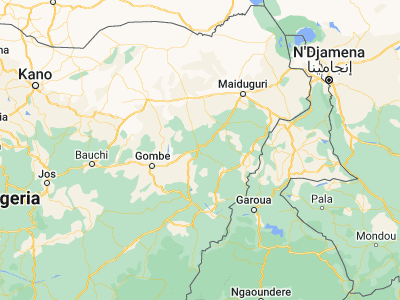 Map showing location of Biu (10.61285, 12.19458)