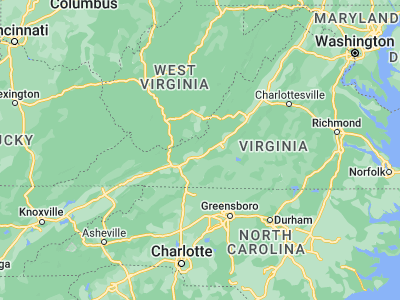 Map showing location of Blacksburg (37.22957, -80.41394)