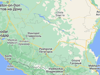 Map showing location of Blagodarnyy (45.09778, 43.43639)