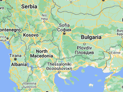 Map showing location of Blagoevgrad (42.01667, 23.1)