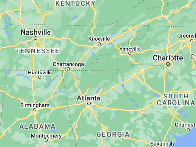 Map showing location of Blairsville (34.8762, -83.95824)
