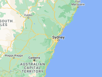 Map showing location of Blaxland (-33.75, 150.6)