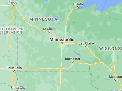 Map showing location of Bloomington (44.8408, -93.29828)