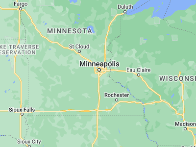Map showing location of BloomingtonMn (44.84096, -93.29843)