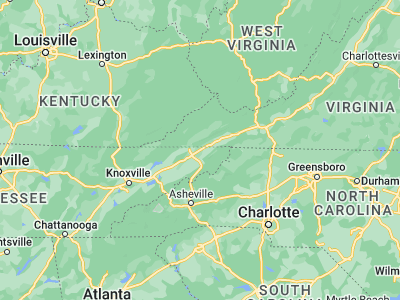 Map showing location of Blountville (36.53316, -82.32681)