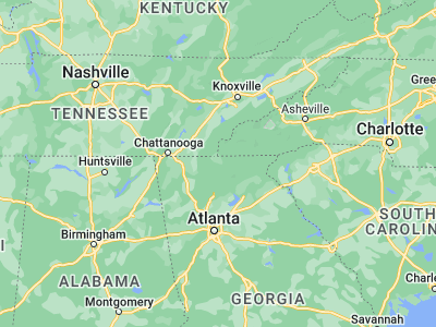 Map showing location of Blue Ridge (34.86397, -84.32409)