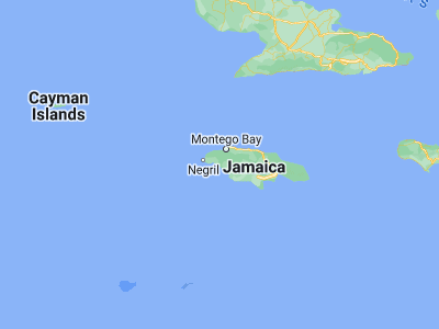 Map showing location of Bluefields (18.16602, -78.02702)