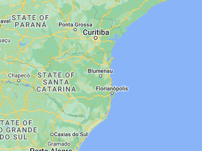 Map showing location of Blumenau (-26.91944, -49.06611)