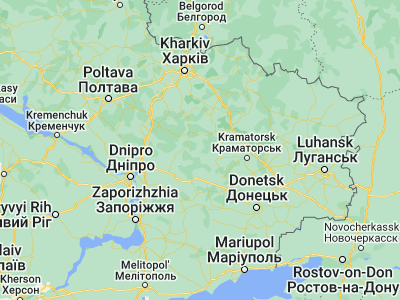 Map showing location of Blyznyuky (48.85775, 36.55505)