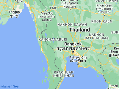 Map showing location of Bo Phloi (14.32361, 99.51611)