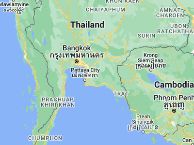 Map showing location of Bo Thong (13.27825, 101.44028)