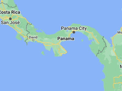 Map showing location of Boca de Parita (8.01667, -80.45)