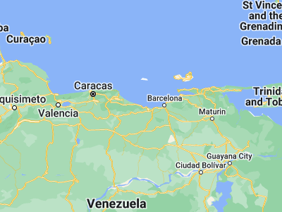Map showing location of Boca de Uchire (10.13152, -65.42115)