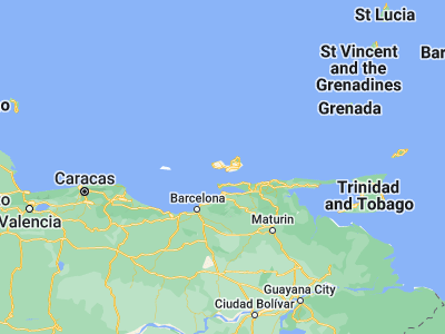 Map showing location of Boca del Río (10.96757, -64.1805)