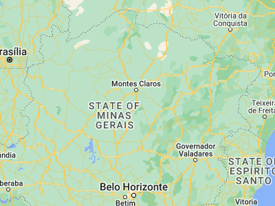Map showing location of Bocaiúva (-17.10778, -43.815)