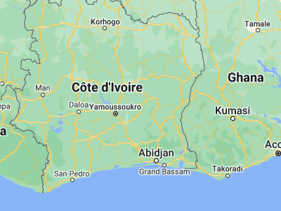 Map showing location of Bocanda (7.06264, -4.49948)