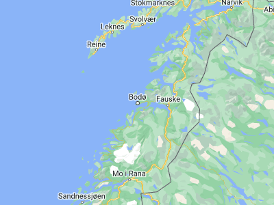 Map showing location of Bodø (67.28, 14.40501)
