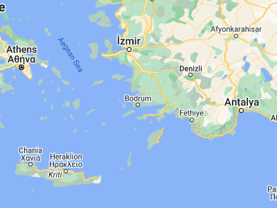 Map showing location of Bodrum (37.03833, 27.42917)
