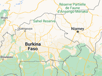 Map showing location of Bogandé (12.97139, -0.14361)