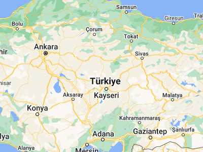 Map showing location of Boğazlıyan (39.18878, 35.24537)