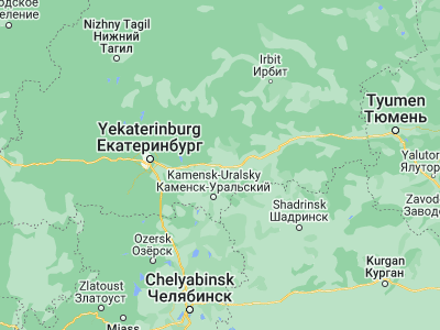 Map showing location of Bogdanovich (56.78028, 62.04944)
