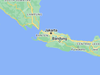 Map showing location of Bogor (-6.59444, 106.78917)