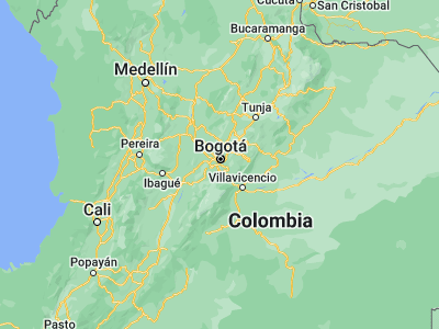 Map showing location of Bogotá (4.60971, -74.08175)