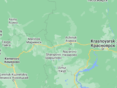 Map showing location of Bogotol (56.20778, 89.53417)