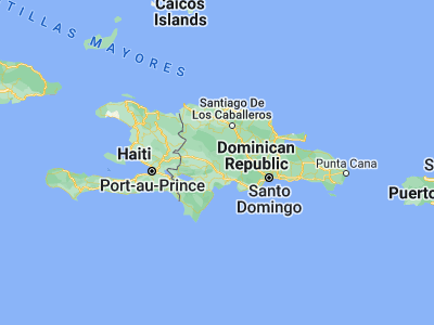 Map showing location of Bohechío (18.77515, -70.98889)
