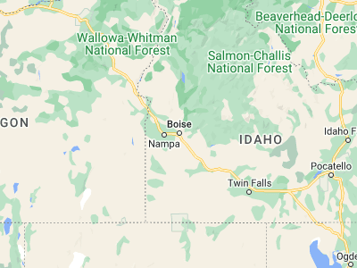 Map showing location of Boise (43.6135, -116.20345)
