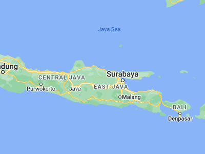 Map showing location of Bojonegoro (-7.1502, 111.8817)