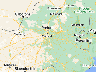 Map showing location of Boksburg (-26.21197, 28.25958)