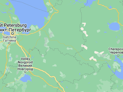 Map showing location of Boksitogorsk (59.47405, 33.84853)