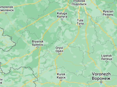 Map showing location of Bolkhov (53.44333, 36.00444)