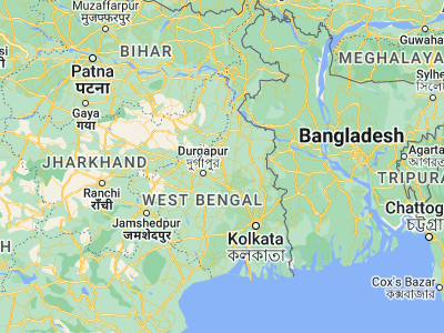 Map showing location of Bolpur (23.66667, 87.71667)