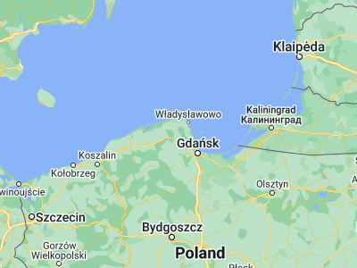 Map showing location of Bolszewo (54.61801, 18.17585)
