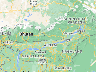 Map showing location of Bomdila (27.25, 92.4)