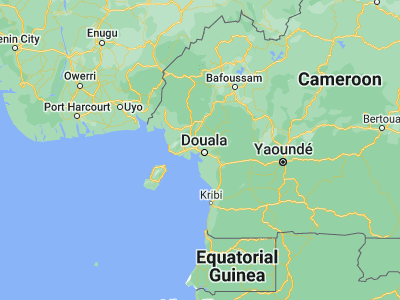 Map showing location of Bonabéri (4.0779, 9.6759)