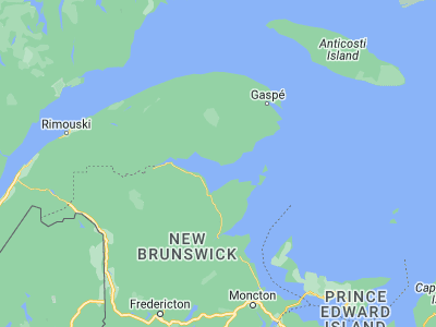 Map showing location of Bonaventure (48.04573, -65.49259)