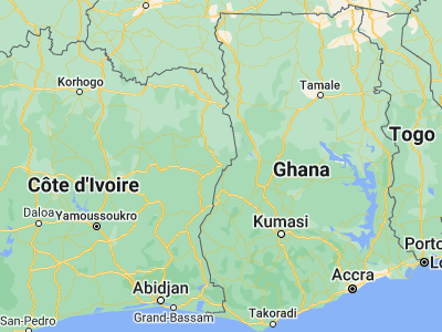 Map showing location of Bondoukou (8.0402, -2.80003)