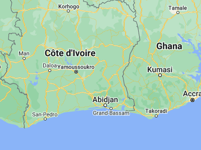Map showing location of Bongouanou (6.65175, -4.20406)