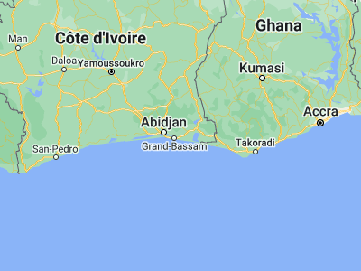 Map showing location of Bonoua (5.27247, -3.59625)