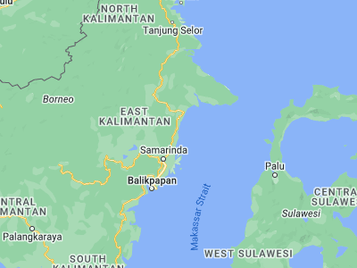 Map showing location of Bontang (0.13333, 117.5)