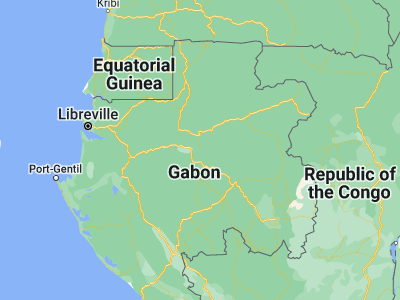 Map showing location of Booué (-0.09207, 11.93846)