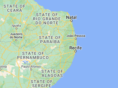 Map showing location of Boqueirão (1) (-7.5, -36.13333)