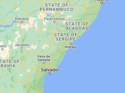 Map showing location of Boquim (-11.14694, -37.62056)