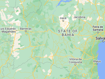 Map showing location of Boquira (-12.82306, -42.73056)