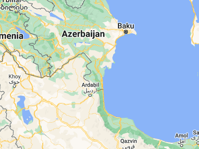 Map showing location of Boradigah (38.93389, 48.70375)