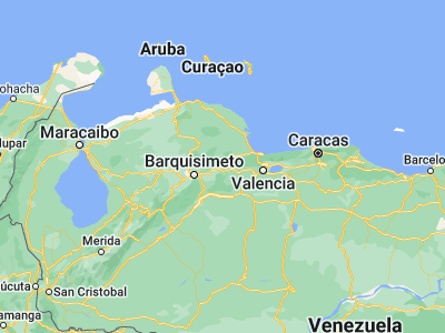 Map showing location of Boraure (10.24933, -68.7695)